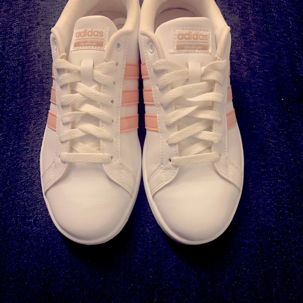Adidas pink and white women’s sneakers size 7